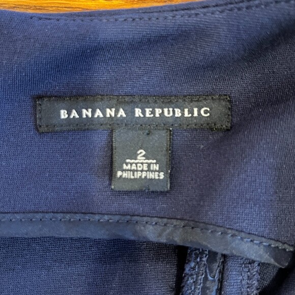 Banana Republic Gail Sheath Dress Blue Size 2 Sleeveless Office Work - Picture 8 of 9